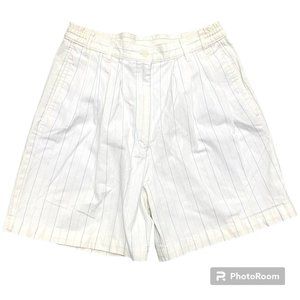 Vintage 80s Woolrich White Pastel Striped‎ High Waisted Shorts Women's 10